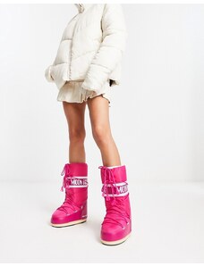 Moon Boot - Icon - Stivali al ginocchio impermeabili in nylon rosa acceso