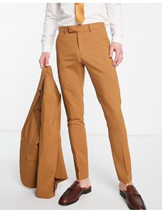 ASOS DESIGN - Pantaloni da abito skinny color tabacco-Brown