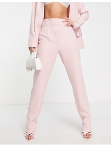 Femme Luxe - Pantaloni sartoriali rosa chiaro in coordinato-Neutro