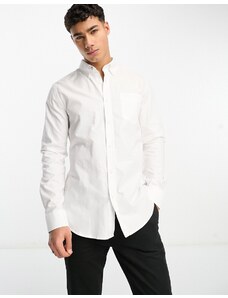 Ben Sherman - Camicia Oxford bianca a maniche lunghe-Bianco