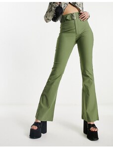 Daisy Street - Pantaloni a vita alta con cintura in bengalina salvia in coordinato-Verde
