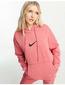 Nike - Midi Swoosh - Felpa con cappuccio rosa mattone