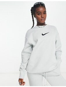 Nike - Felpa argento con logo medio