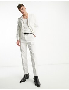 ASOS DESIGN - Pantaloni da abito slim bianchi-Bianco