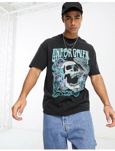 Jack & Jones Originals - T-shirt oversize grigio slavato con stampa "Unforgiven"