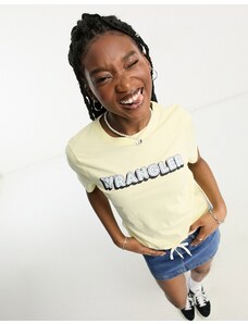 Wrangler - T-shirt color vaniglia francese con logo sul retro-Giallo