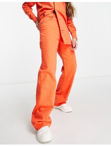 Waven - Jeans extra larghi arancioni a fondo ampio in coordinato-Arancione