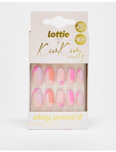 Lottie London X KimKim - Unghie finte Stay Press'd - Colour Block Party-Multicolore