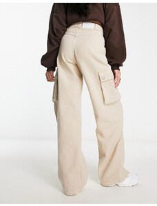Waven - Jeans cargo a fondo ampio beige con tasche-Neutro