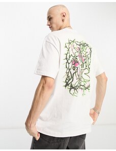 Weekday - T-shirt oversize bianca con grafica "Cosmic Energy"-Bianco
