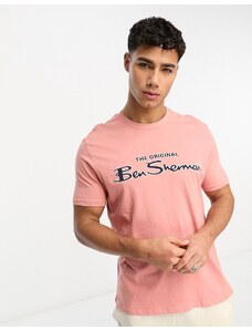 Ben Sherman - T-shirt a maniche corte rosa con logo
