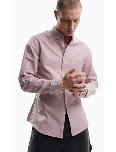 ASOS DESIGN - Camicia Oxford slim rosa polvere