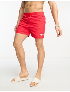 Speedo - Essentials - Pantaloncini da bagno rossi da 16"-Rosso
