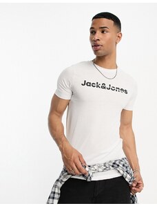 Jack & Jones Jack and Jones - T-shirt bianca con logo-Bianco