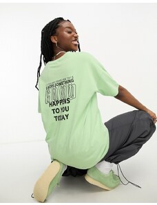 Noisy May - T-shirt oversize verde con stampa
