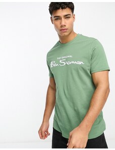 Ben Sherman - T-shirt a maniche corte verde con logo