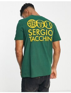 Sergio Tacchini - T-shirt verde con stampa sul retro