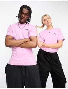 Vans - T-shirt unisex con logo sul petto a sinistra rosa