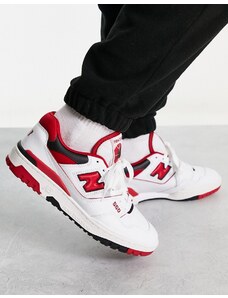 New Balance - 550 - Sneakers bianche con dettagli rossi-Bianco