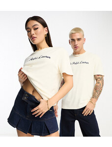 Polo Ralph Lauren x ASOS - Collaborazione esclusiva - T-shirt in spugna color crema con scritta del logo sul petto-Bianco