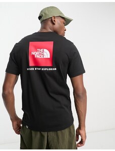 The North Face - Red Box - T-shirt nera con stampa sul retro-Black