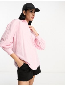 Miss Selfridge - Camicia oversize in popeline rosa tenue