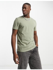 New Look - T-shirt girocollo kaki chiaro-Verde