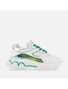 Hogan Sneakers Hyperactive in pelle Bianco Argento Verde