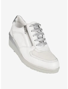 Walk Dream Sneakers In Pelle Donna Con Zeppa Bianco Taglia 40