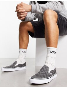 Vans - Sneakers senza lacci grigie con monogramma-Grigio