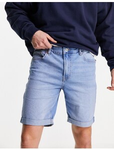 Bershka - Pantaloncini di jeans blu medio risvoltati