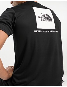 The North Face - Training Reaxion Redbox - T-shirt nera con stampa sul retro-Black