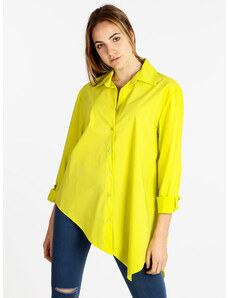 Sun Sun Sun Maxi Camicia Donna Oversize In Cotone Classiche Giallo Taglia Unica