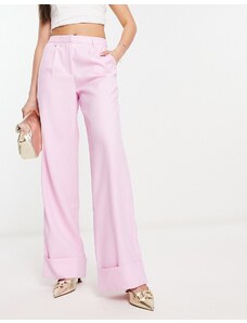 NA-KD - Pantaloni da abito a fondo ampio rosa in coordinato