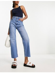ASOS DESIGN - Easy - Jeans dritti taglio corto blu medio
