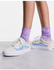 Vans - Old Skool - Sneakers bianco sporco con pannelli laterali multicolore