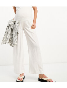 ASOS Maternity ASOS DESIGN Maternity - Pantaloni bianco sporco in misto lino