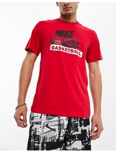 Nike Basketball - T-shirt rossa con logo-Rosso