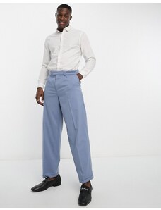 New Look - Pantaloni comodi blu con pieghe sul davanti