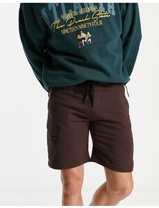Bershka - Pantaloncini cargo in jersey marroni-Brown