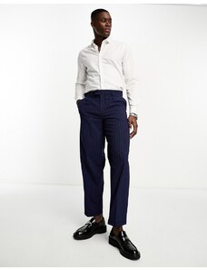 New Look - Pantaloni eleganti comodi con pieghe blu navy