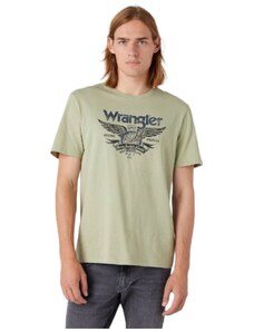 Wrangler t-shirt verde stampa America W70PEEG15
