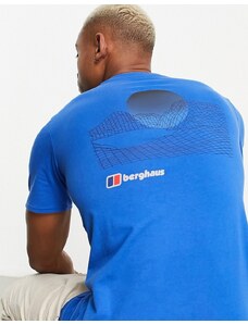 Berghaus - Snowdon - T-shirt blu con stampa di sole sul retro