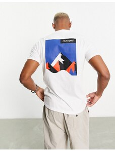 Berghaus - Dolomites - T-shirt bianca con stampa di montagne sul retro-Bianco