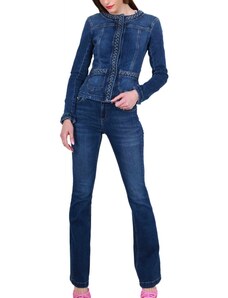 Liu Jo GIACCA GIROCOLLO IN DENIM, BLU