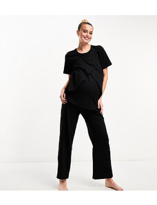 ASOS Maternity ASOS DESIGN Maternity - Mix & Match - Pantaloni del pigiama in cotone nero