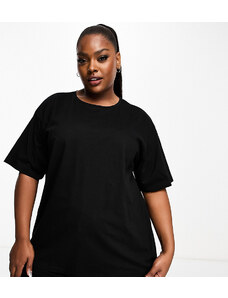 ASOS Curve ASOS DESIGN Curve - Mix & Match - T-shirt del pigiama oversize nera in cotone-Nero