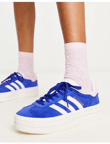 adidas Originals - Gazelle Bold - Sneakers blu e rosa con suola platform