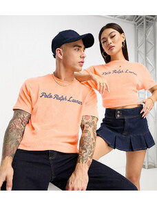 Polo Ralph Lauren x ASOS - Collaborazione esclusiva - T-shirt in spugna arancione con logo sul petto