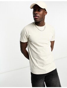 New Look - T-shirt bianco sporco con ricamo